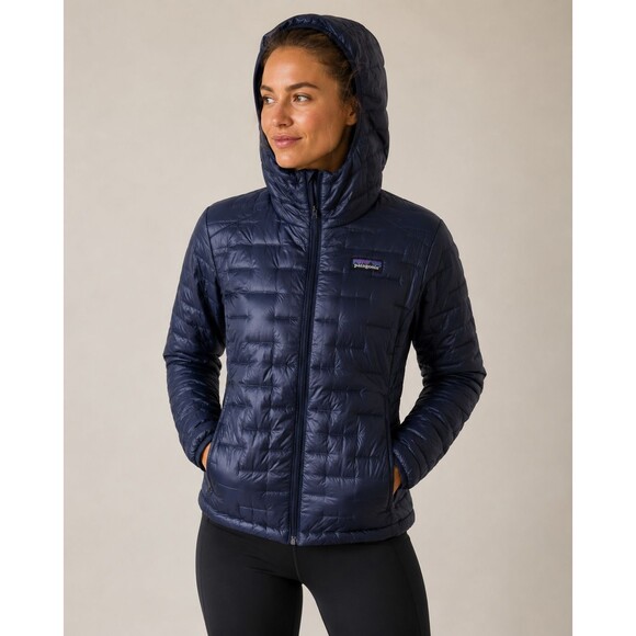 Patagonia Jackets & Blazers - Patagonia Micro Puff Hooded Jacket Women's XS Navy Lightweight Insulated Outdoor